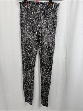 SPANX Black & White Snake-Print Leggings